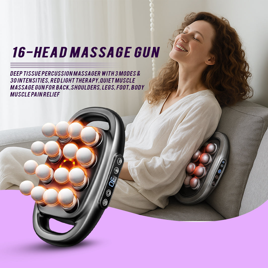 16 Head Deep Tissue Muscle Massage Gun for Relaxation Recovery