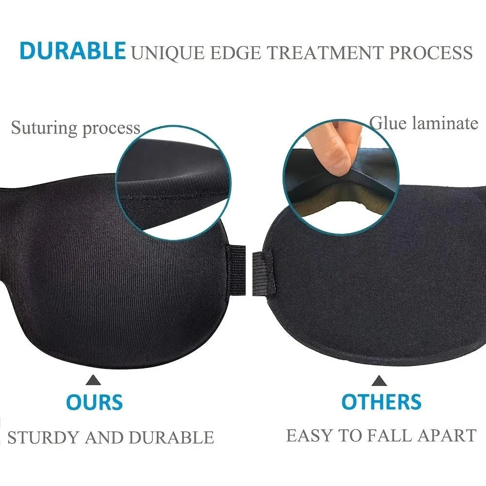 3D Contoured Sleep Mask – Ultra-Soft Breathable Light Blocking Eye Cover