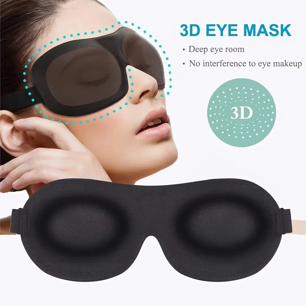 3D Contoured Sleep Mask – Ultra-Soft Breathable Light Blocking Eye Cover