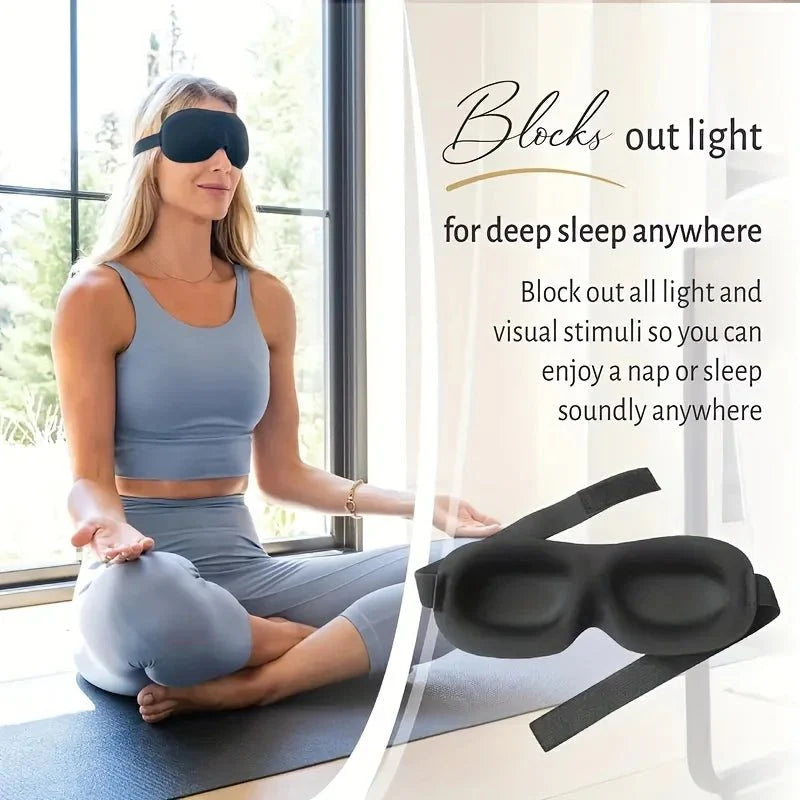3D Contoured Sleep Mask – Ultra-Soft Breathable Light Blocking Eye Cover