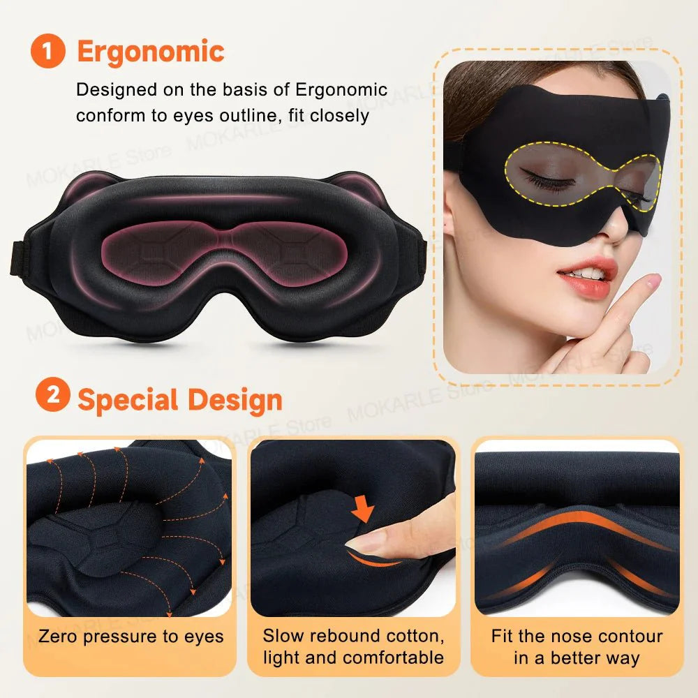 3D Sleeping Mask – Breathable Light-Blocking Eyeshade