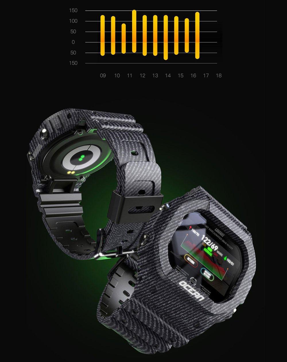 Ocean Army Smart Watch Fitness Tracker Heart Rate Monitor