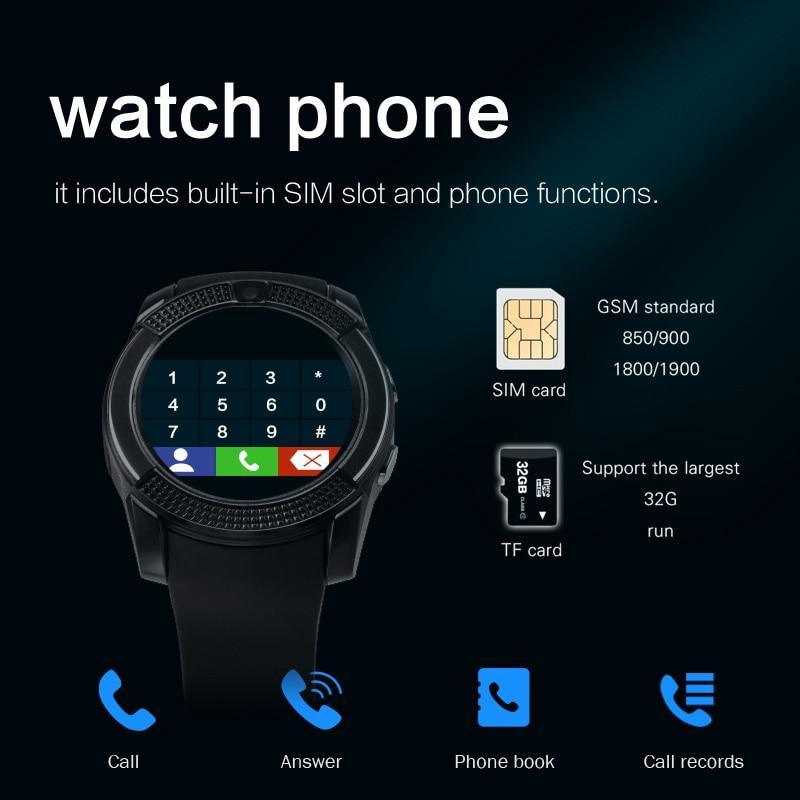 Mens Smart Watch SIM Card Camera Call Heart Rate