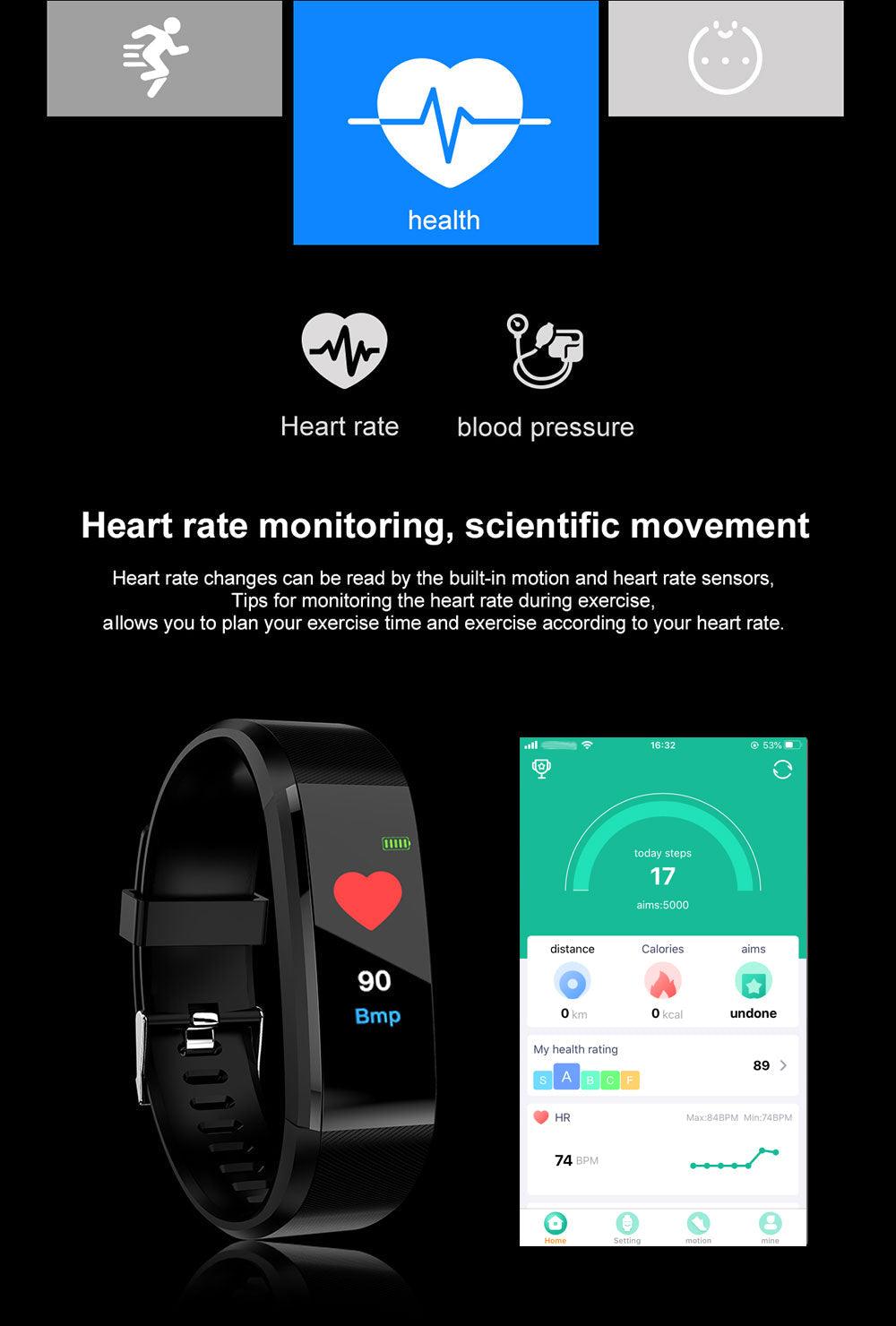 Kids Smart Sport Watch Fitness Tracker Waterproof Heart Rate Monitor