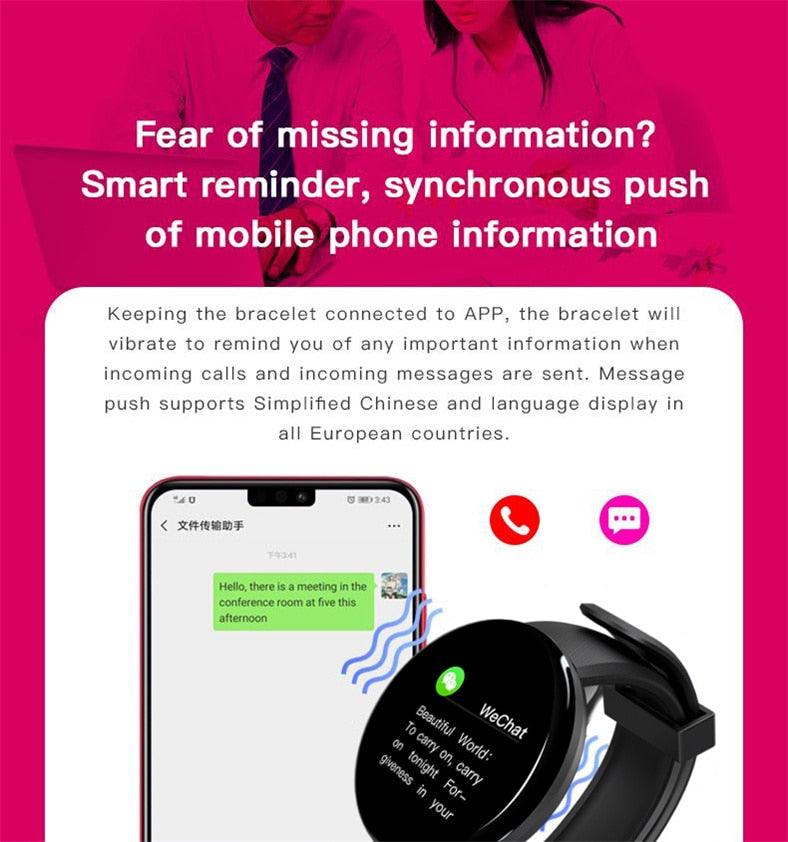 Smart Watch Heart Rate Fitness Tracker Waterproof Touch Screen Activity
